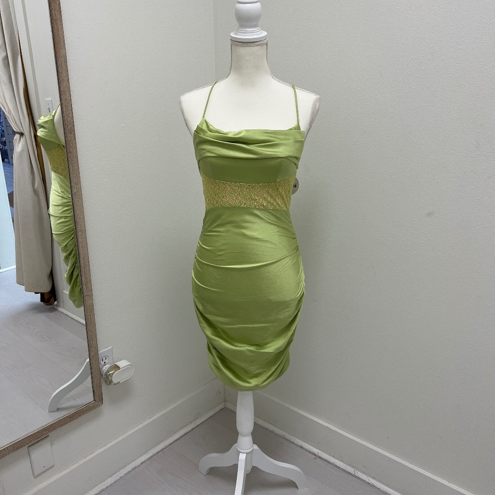 Lime green cocktail dress